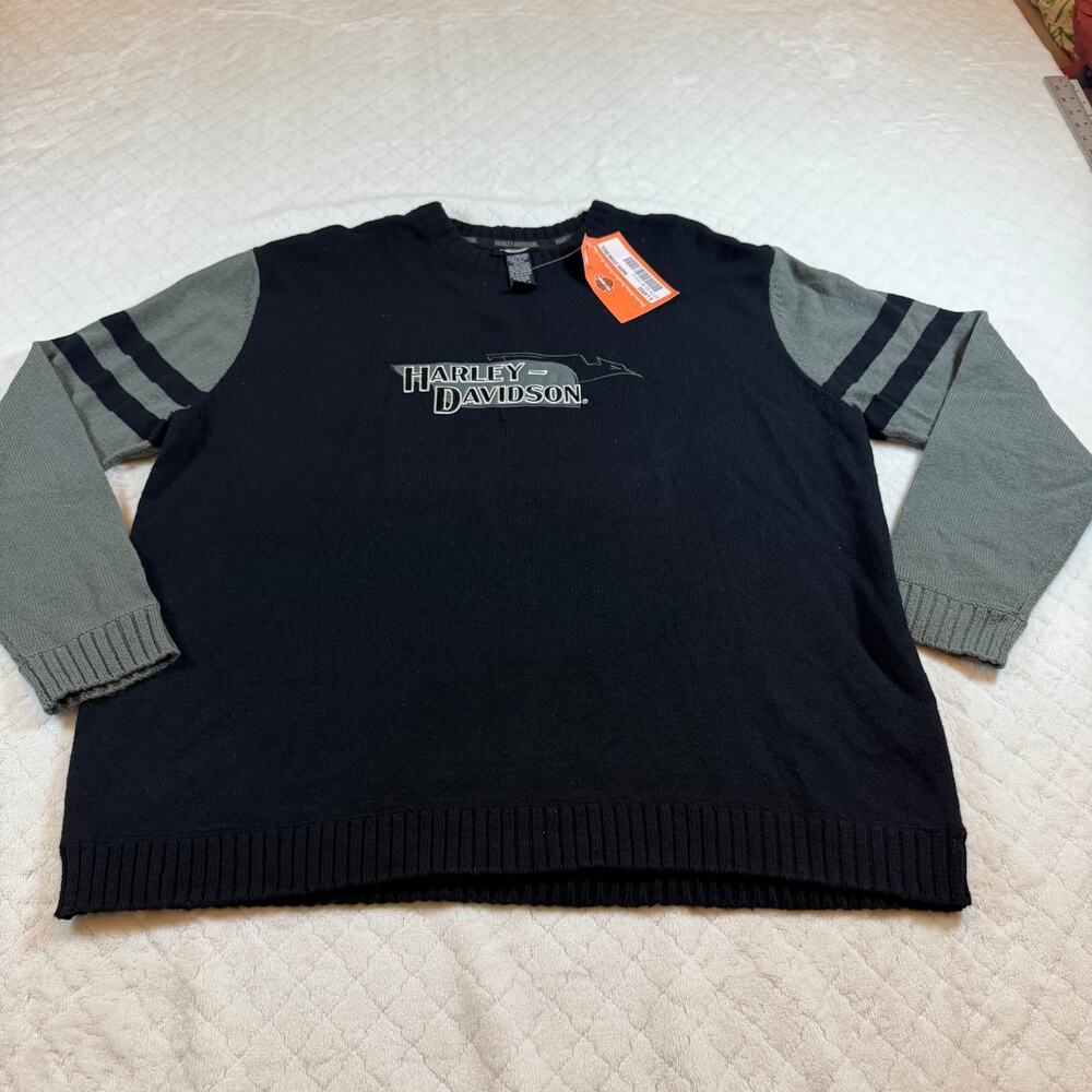 NWT Harley Davidson Men’s 80% Wool Sweater Crewneck Pullover Motorcycle size XL